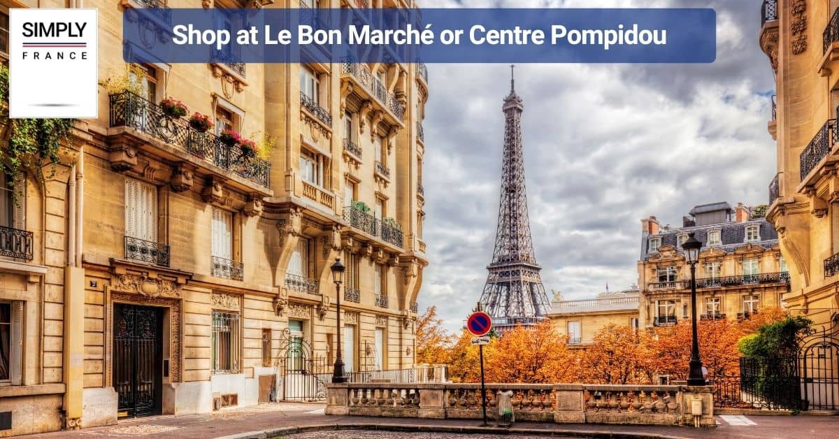 Shop at Le Bon Marché or Centre Pompidou
