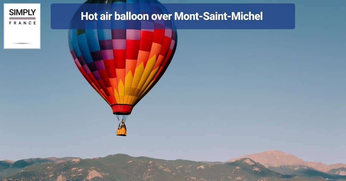 Hot air balloon over Mont-Saint-Michel
